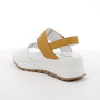 Sandale avec coin pour femme blanc et jaune avec velcro Sandale avec coin pour femme blanc et jaune avec velcro