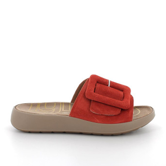 Sandale pour femme orange et rouge avec velcro Sandale pour femme orange et rouge avec velcro