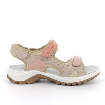 DAME SANDALE BEIGE UND ROSA MIT VELCRO DAME SANDALE BEIGE UND ROSA MIT VELCRO