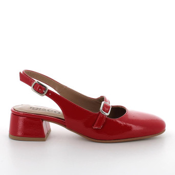 DAME DECOLLETE MIT ABSATZ ROT MIT SCHNALLE DAME DECOLLETE MIT ABSATZ ROT MIT SCHNALLE