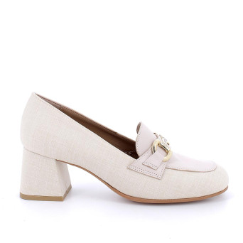 DAME MOKASSINSCHUHE MIT ABSATZ BEIGE DAME MOKASSINSCHUHE MIT ABSATZ BEIGE