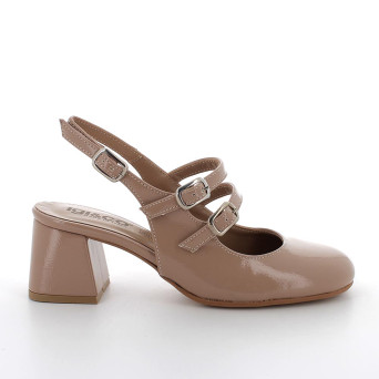 Pumps with heel for women beige with buckle Pumps with heel for women beige with buckle