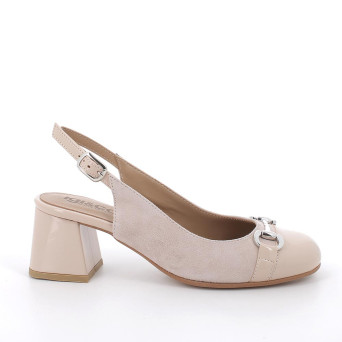 Pumps with heel for women pink and beige with buckle Pumps with heel for women pink and beige with buckle