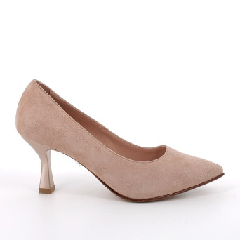 DAME DECOLLETE MIT ABSATZ ROSA UND BEIGE  DAME DECOLLETE MIT ABSATZ ROSA UND BEIGE