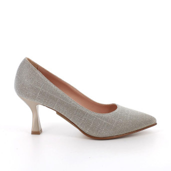 DAME DECOLLETE MIT ABSATZ BEIGE UND GRAU DAME DECOLLETE MIT ABSATZ BEIGE UND GRAU