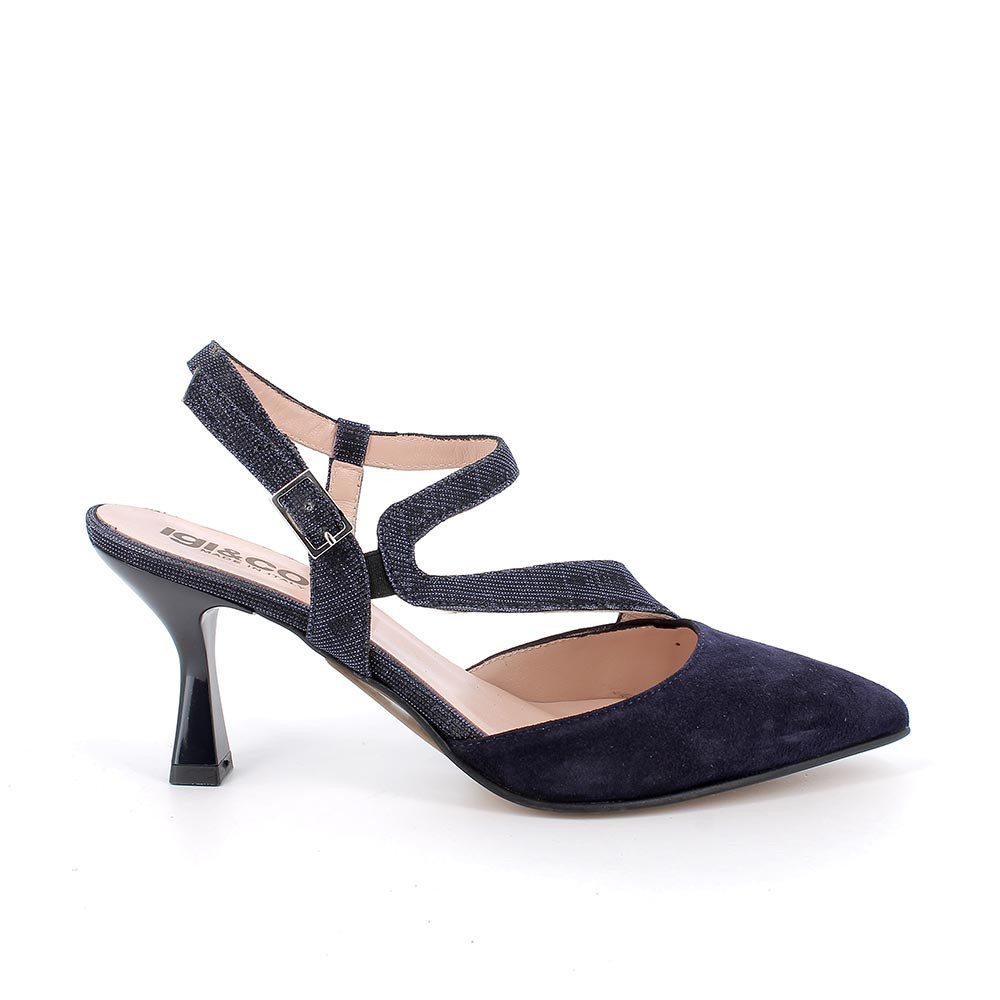 Décolleté con tacco da donna blu con fibbia, Taglia 41 - IgieCo