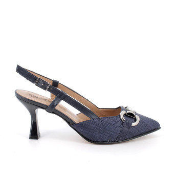 Pumps with heel for women blue with buckle Pumps with heel for women blue with buckle