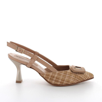 Pumps with heel for women beige with buckle Pumps with heel for women beige with buckle