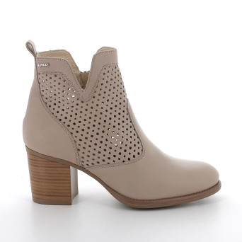 Bottine avec talon pour femme beige avec zip Bottine avec talon pour femme beige avec zip