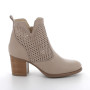DAME STIEFELETTE MIT ABSATZ BEIGE MIT ZIP DAME STIEFELETTE MIT ABSATZ BEIGE MIT ZIP