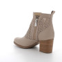 Half boots with heel for women beige with zip Half boots with heel for women beige with zip