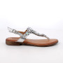 DAME FLIP FLOP SANDALE SILBER MIT SCHNALLE DAME FLIP FLOP SANDALE SILBER MIT SCHNALLE