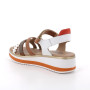 Sandals with wedge for women brown and white with velcro Sandals with wedge for women brown and white with velcro