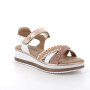 Sandals with wedge for women white and pink with velcro Sandals with wedge for women white and pink with velcro