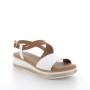 Sandals with wedge for women white and brown with buckle Sandals with wedge for women white and brown with buckle