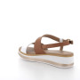 Sandals with wedge for women white and brown with buckle Sandals with wedge for women white and brown with buckle