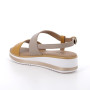 Sandals with wedge for women yellow and beige with buckle Sandals with wedge for women yellow and beige with buckle