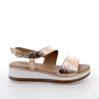Sandals with wedge for women pink with buckle Sandals with wedge for women pink with buckle