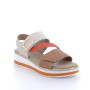 DAME SANDALE MIT KEILABSATZ BEIGE UND WEISS MIT VELCRO DAME SANDALE MIT KEILABSATZ BEIGE UND WEISS MIT VELCRO