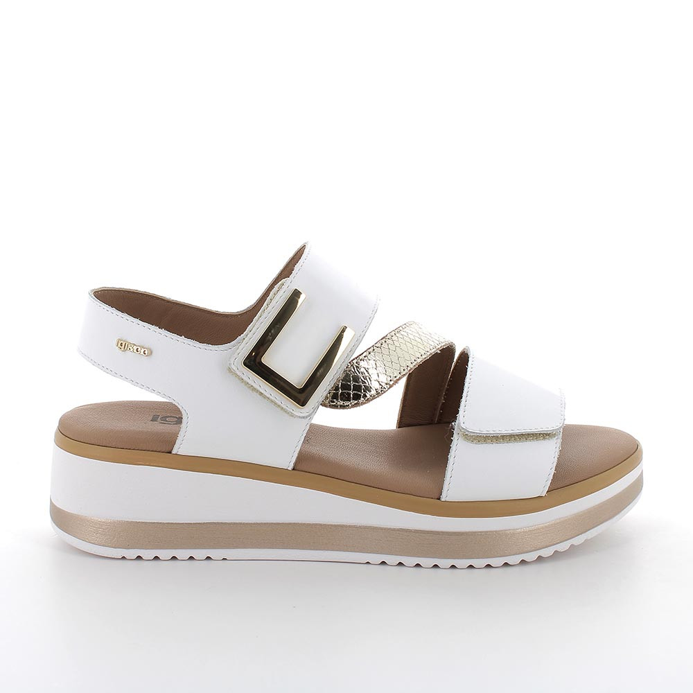 Sandali con zeppa da donna bianco con strap, Taglia 37 - IgieCo