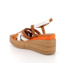 Sandals with wedge for women brown and white with buckle Sandals with wedge for women brown and white with buckle