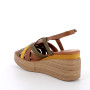 Sandals with wedge for women brown and green with buckle Sandals with wedge for women brown and green with buckle