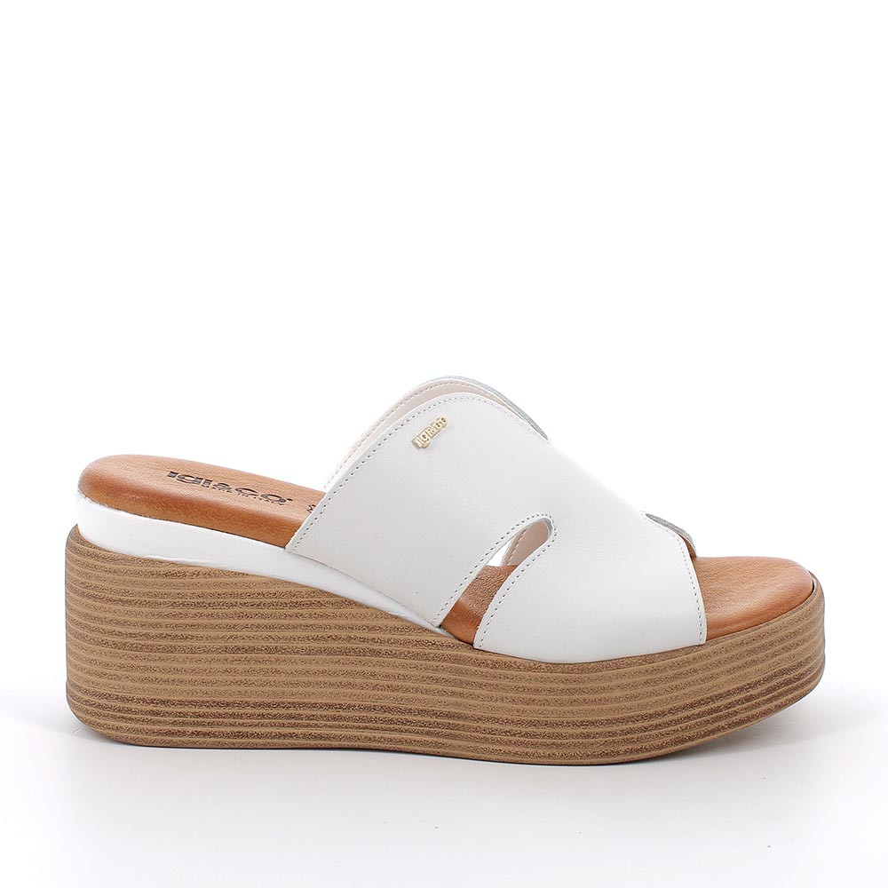 Sandali con zeppa da donna bianco, Taglia 40 - IgieCo