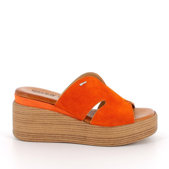 Sandale avec coin pour femme orange  Sandale avec coin pour femme orange