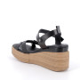 Sandals with wedge for women black with buckle Sandals with wedge for women black with buckle