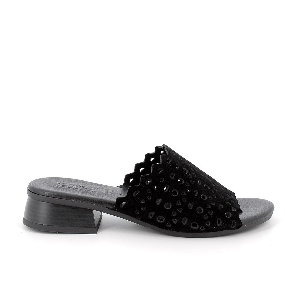 Sandali con tacco in pelle da donna nero, Taglia 36 - IgieCo