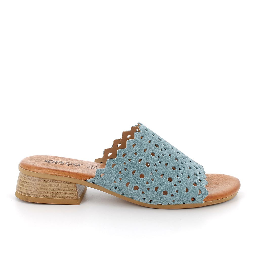 Sandali con tacco in pelle da donna jeans, Taglia 39 - IgieCo