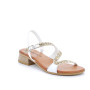 Sandali con tacco da donna bianco con fibbia Sandali con tacco da donna bianco con fibbia