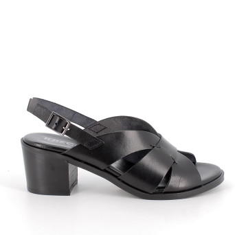 DAME SANDALE MIT ABSATZ SCHWARZ MIT SCHNALLE DAME SANDALE MIT ABSATZ SCHWARZ MIT SCHNALLE