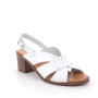 Sandali con tacco da donna bianco con fibbia Sandali con tacco da donna bianco con fibbia