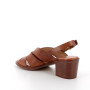Sandali con tacco da donna marrone con fibbia Sandali con tacco da donna marrone con fibbia