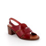 Sandalia de tacón para mujer rojo con hebilla Sandalia de tacón para mujer rojo con hebilla