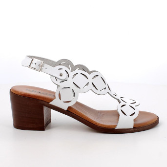 Sandale avec talon pour femme blanc avec boucle Sandale avec talon pour femme blanc avec boucle