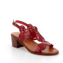 Sandale avec talon pour femme rouge avec boucle Sandale avec talon pour femme rouge avec boucle