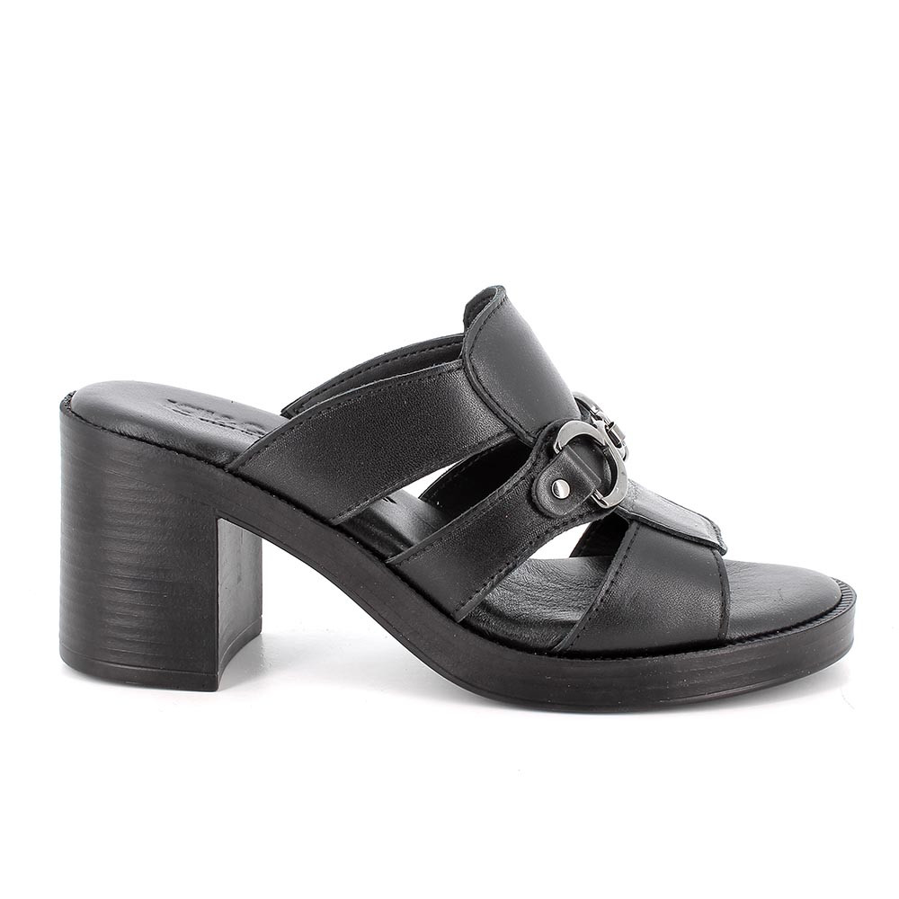 Sandali con tacco da donna nero 