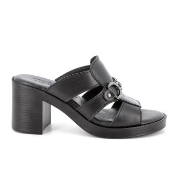 DAME SANDALE MIT ABSATZ SCHWARZ  DAME SANDALE MIT ABSATZ SCHWARZ