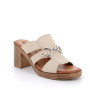 Sandals with heel for women beige  Sandals with heel for women beige