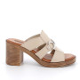 Sandals with heel for women beige  Sandals with heel for women beige