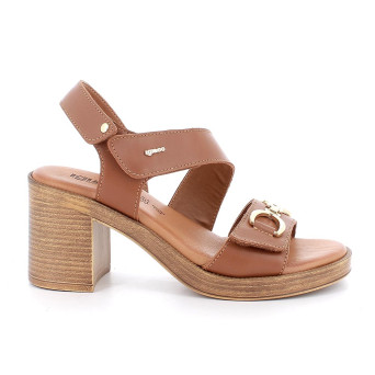 Sandals with heel for women brown with velcro Sandals with heel for women brown with velcro