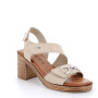 DAME SANDALE MIT ABSATZ BEIGE MIT VELCRO DAME SANDALE MIT ABSATZ BEIGE MIT VELCRO