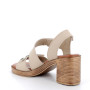 DAME SANDALE MIT ABSATZ BEIGE MIT VELCRO DAME SANDALE MIT ABSATZ BEIGE MIT VELCRO