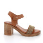 Sandale avec talon pour femme brun avec velcro Sandale avec talon pour femme brun avec velcro
