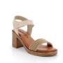 Sandale avec talon pour femme beige avec velcro Sandale avec talon pour femme beige avec velcro