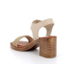 Sandale avec talon pour femme beige avec velcro Sandale avec talon pour femme beige avec velcro