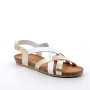 Sandals for women white and platinum with buckle Sandals for women white and platinum with buckle