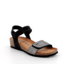 DAME SANDALE MIT KEILABSATZ SCHWARZ UND GRAU MIT VELCRO DAME SANDALE MIT KEILABSATZ SCHWARZ UND GRAU MIT VELCRO